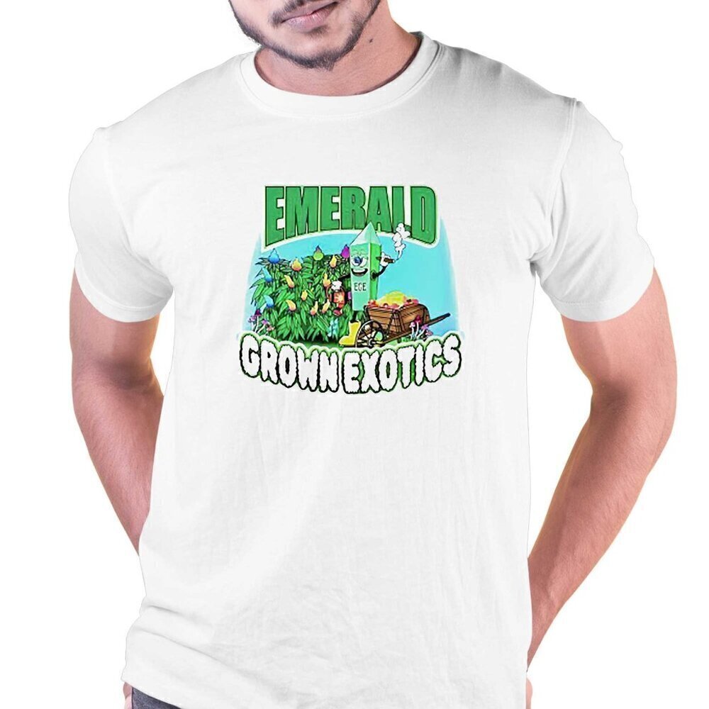 Emerald Grown Exotics Cannabis Themed Graphic Tee Streetwear T-Shirt .